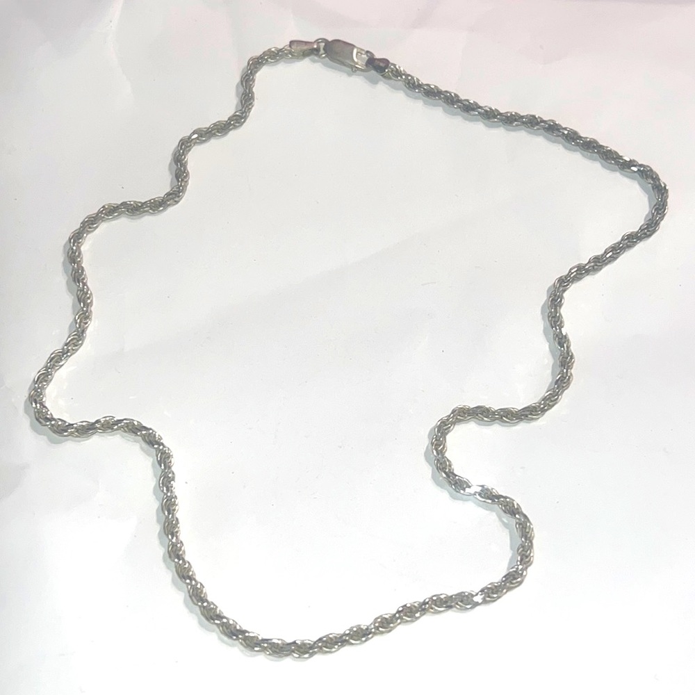 925 Sterling Silver Aurafin Rope Solid Necklace